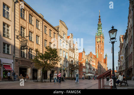 Summer afternoon on Dluga Street in Gdansk old town, Poland. Stock Photo