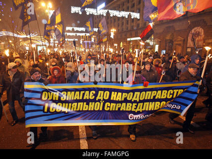 Kiev, Ukraine. 1st Jan, 2016. Supporters And Members Of The Ukrainian ...