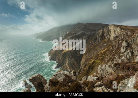 Slieve League cliffs near Carrick in county Donegal, Ireland. Stock Photo