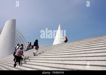L'Umbracle in Astronomy gardens. A landscaped walk in the City of Arts and Sciences in Valencia, Spain. Stock Photo