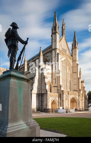 Summer afternoon at Winchester Cathedral. Stock Photo