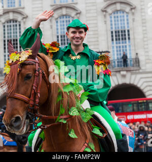 London, UK. 1st January, 2016. A participant from 'All the Queen's Horses' at the 30th annual London's New Year's Day Parade, LNYDP 2016. The parade has more than 8,500 performers representing 20 countries world-wide, including marching bands, cheerleaders, clowns, acrobats and representatives of the London Boroughs. Credit:  Imageplotter/Alamy Live News Stock Photo