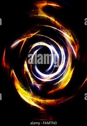 Abstract background and yellow circle, and desert crackle, fire concept Stock Photo