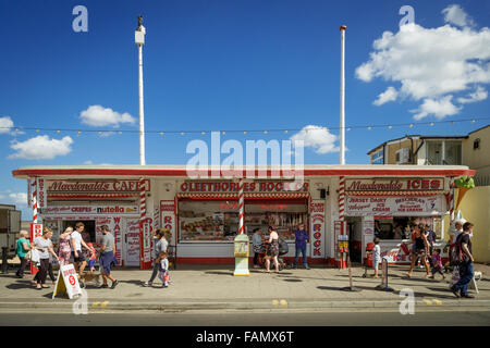 Traditional style confectionery stall on the promenade at Cleethorpes in Lincolnshire, England. Stock Photo