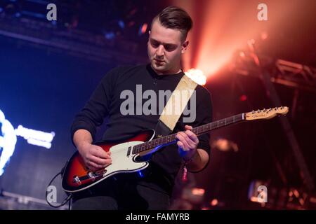 Rosemont, Illinois, USA. 30th Dec, 2015. Guitarist JOSEPH MORINELLI of Joywave performs live during the Reaction New Years Eve show at Donald E. Stephens Convention Center in Rosemont, Illinois © Daniel DeSlover/ZUMA Wire/Alamy Live News Stock Photo