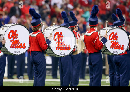 January 01, 2016 - Ole Miss Rebels band during the game between the Ole Miss Rebels and the Oklahoma State Cowboys at the Mercedes-Benz Superdome in New Orleans, LA. Stephen Lew/CSM Stock Photo
