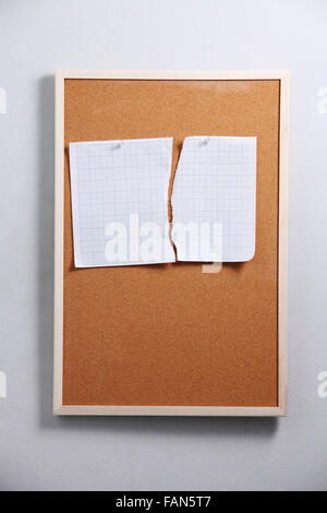 blank graph paper on the cork board Stock Photo