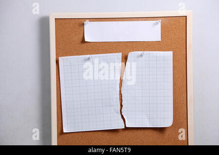 blank graph paper on the cork board Stock Photo