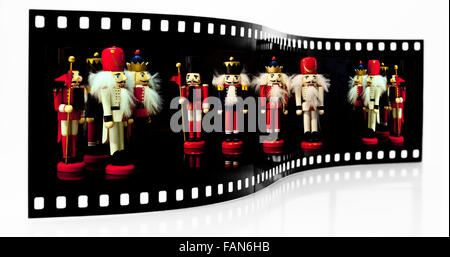 Christmas nutcrackers film strip Stock Photo