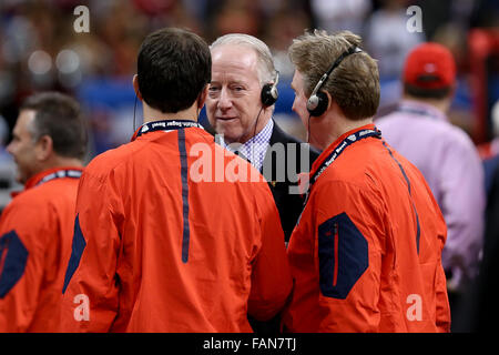 New Orleans, Los Angeles, USA. 1st January, 2016. New Orleans Louisiana, USA. 1st Jan, 2016. Former Ole Miss Quarterback Archie Manning (1968-1970) during a radio interview before the Allstate Sugar Bowl between Oklahoma State Cowboys and the Ole Miss Rebels at the Mercedes Benz Superdome in New Orleans Louisiana. Credit: Steve Dalmado/Cal Sport Media/Alamy Live News Stock Photo