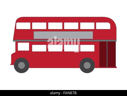 Stylized London double-deck bus on white background Stock Vector