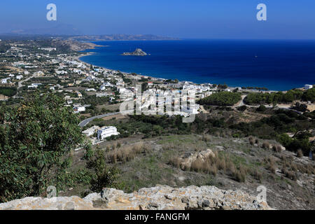 Panoramic view over Kefalos Bay, Kefalos town, Kos Island, Dodecanese group of islands, South Aegean Sea, Greece. Stock Photo