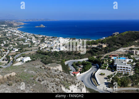 Panoramic view over Kefalos Bay, Kefalos town, Kos Island, Dodecanese group of islands, South Aegean Sea, Greece. Stock Photo