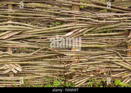 Fence from braided rods from a traditional household from romania Stock Photo