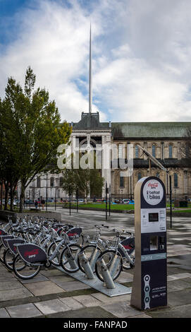 Belfast Bikes docking station near to St. Annes Cathedral