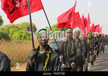 Nigerian Shiites marching at Kaduna road Stock Photo