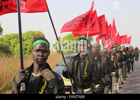 Nigerian Shiites marching at Kaduna road Stock Photo