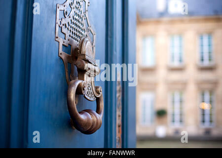 Door and knocker of a stylish French mansion Stock Photo