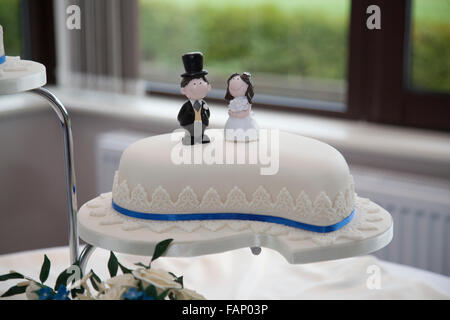Wedding cake ready and waiting for the bride and groom to arrive Stock Photo