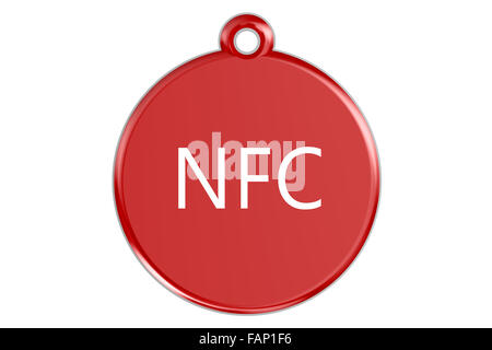 NFC tag isolated on white background Stock Photo