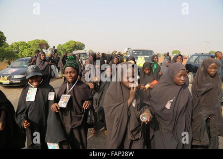 Nigerian Shiites marching at Kaduna road Stock Photo