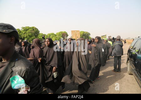 Nigerian Shiites marching at Kaduna road Stock Photo