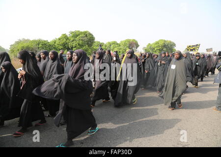 Nigerian Shiites marching at Kaduna road Stock Photo