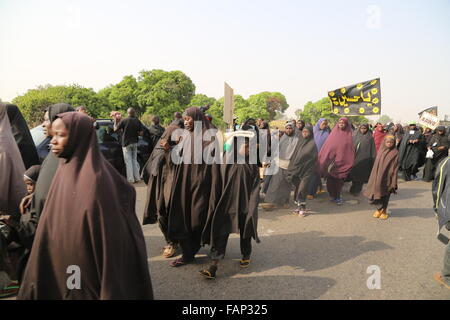 Nigerian Shiites marching at Kaduna road Stock Photo