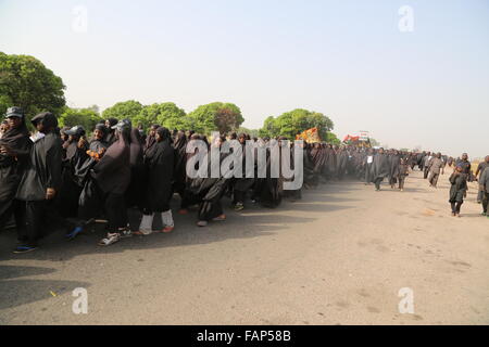 Nigerian Shiites marching at Kaduna road Stock Photo