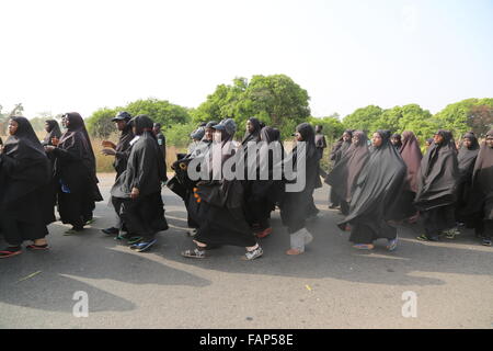 Nigerian Shiites marching at Kaduna road Stock Photo