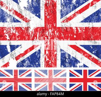 United kingdom flag grunge texture stamp. Vector uk britain, print ...