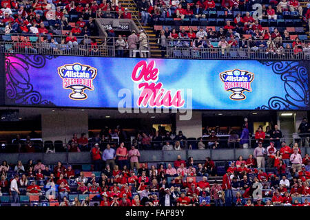 January 01, 2016 - Ole Miss Rebels on the sign during the game between the Ole Miss Rebels and the Oklahoma State Cowboys at the Mercedes-Benz Superdome in New Orleans, LA. Stephen Lew/CSM Stock Photo
