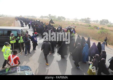 Nigerian Shiites marching at Kaduna road Stock Photo