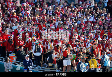 Pasadena, CA, USA. 1st Jan, 2016. PASADENA, CA -JAN. 1, 2016 - | The Stanford Band looks on during the Rose Bowl against Iowa. © K.C. Alfred/U-T San Diego/ZUMA Wire/Alamy Live News Stock Photo