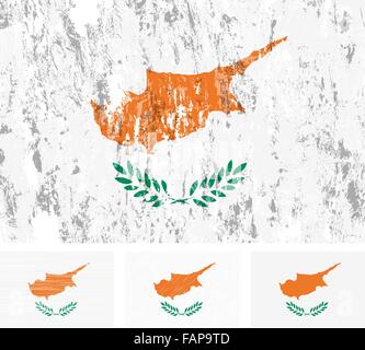 Cyprus grunge flag set on a white background. Vector illustration. Stock Vector