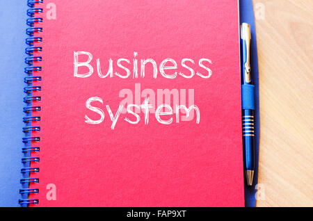 Business system text concept write on notebook with pen Stock Photo