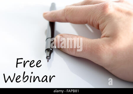 Free webinar text concept isolated over white background Stock Photo