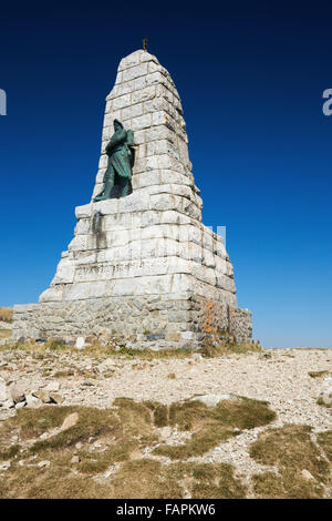 Monument dedicated to the 'Blue Devils' near the summit of the Grand Ballon Stock Photo