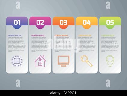 Vector illustration infographics of the rectangles Stock Vector