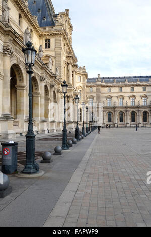 Facade of Richelieu wing at Palace, louvre museum in Paris, France. Stock Photo