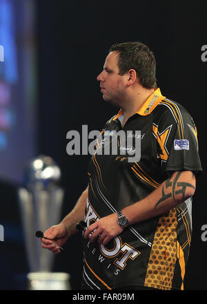 Alexandra Palace, London, UK. 03rd Jan, 2016. William Hill PDC World Darts Championship. Adrian Lewis prepares to throw Credit:  Action Plus Sports/Alamy Live News Stock Photo