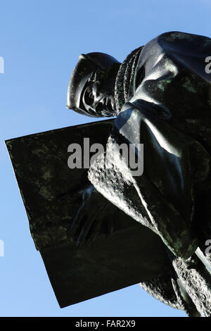 Statue of Desiderius Erasmus in Rotterdam, the Netherlands. The scholar is also known as Erasmus of Rotterdam. Stock Photo