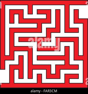 Simple Square Vector Maze Illustration Stock Vector