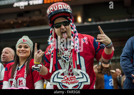 Houston, Texas, USA. 3rd Jan, 2016. A Houston Texans fan prior to an NFL game between the Houston Texans and the Jacksonville Jaguars at NRG Stadium in Houston, TX on January 3rd, 2016. Credit:  Trask Smith/ZUMA Wire/Alamy Live News Stock Photo