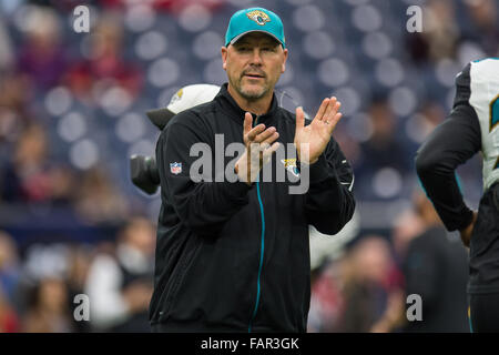 Houston, Texas, USA. 3rd Jan, 2016. Jacksonville Jaguars head coach Gus Bradley prior to an NFL game between the Houston Texans and the Jacksonville Jaguars at NRG Stadium in Houston, TX on January 3rd, 2016. Credit:  Trask Smith/ZUMA Wire/Alamy Live News Stock Photo