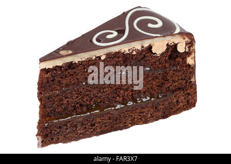 Chocolate cake tart dessert isolated on a white background Stock Photo