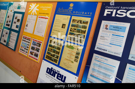 Madeira - Hotel Pestana Miramar Funchal, information board for tour operator guests. Stock Photo