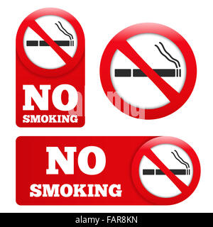 No smoking signs set Stock Photo