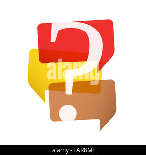 White speech bubbles with question mark, CO2 cloud and exclamation mark ...