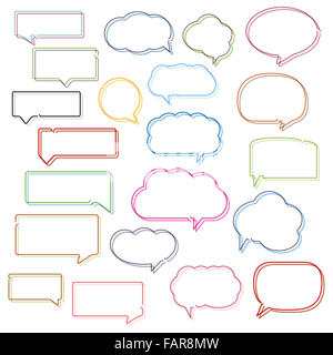 Colored line speech bubbles collection Stock Photo